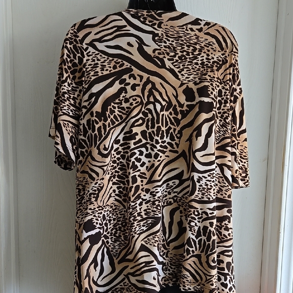 Addition Elle | Brown Tan Cowl Neck Plus Tunic Blouse - Picture 5 of 8